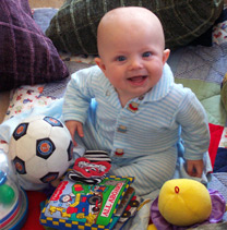 Max shows his budding soccer-mania