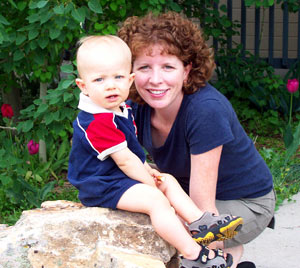 Mom & Max in the front yard